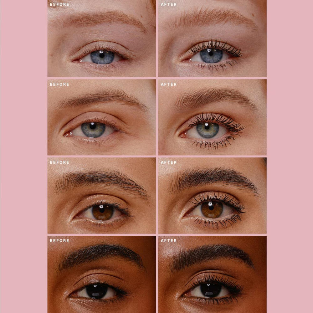Rare Beauty cejas definidas con gel claro para un acabado laminado.