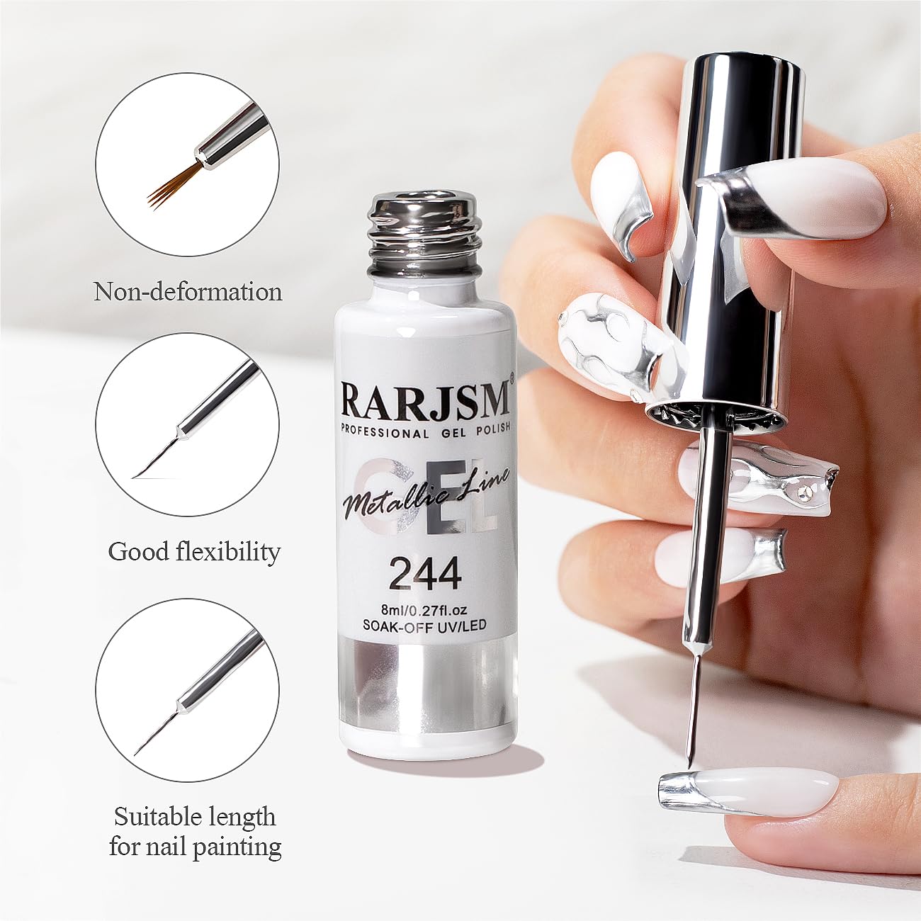 Capacidad de 8 ml para múltiples sesiones de arte en uñas