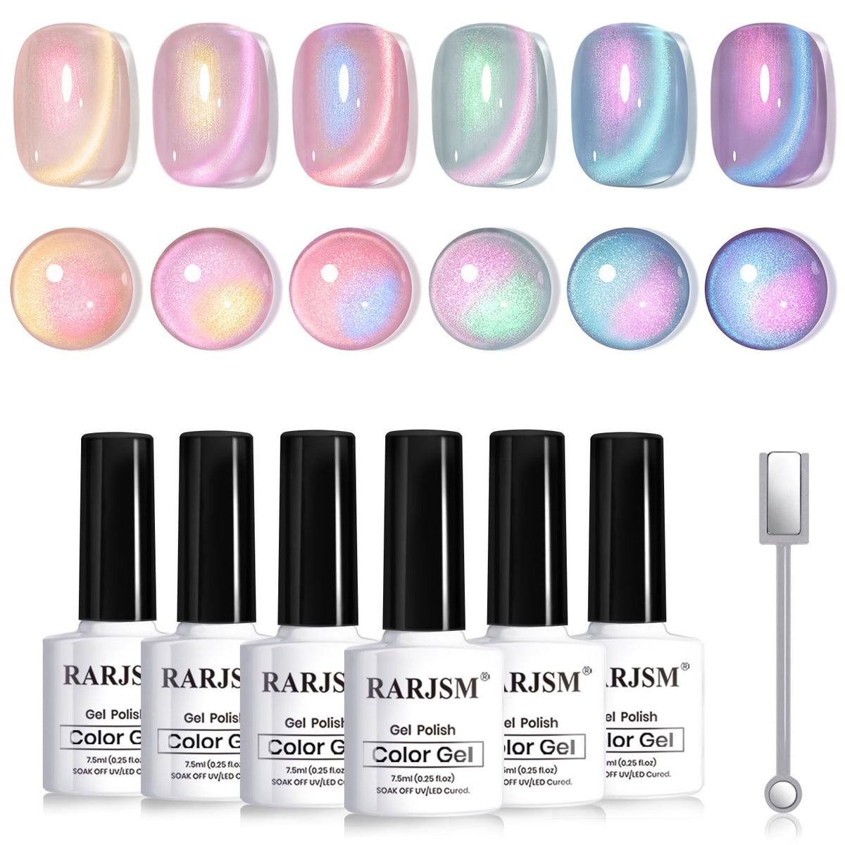 rarjsm aurora ojo de gato esmalte con brillo perlado para uñas