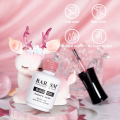 RARJSM gel base caucho rosado, mejora adherencia y protege uñas débiles.