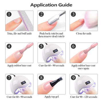 RARJSM base gel curado UV/LED, compatible con lámpara para fijar.