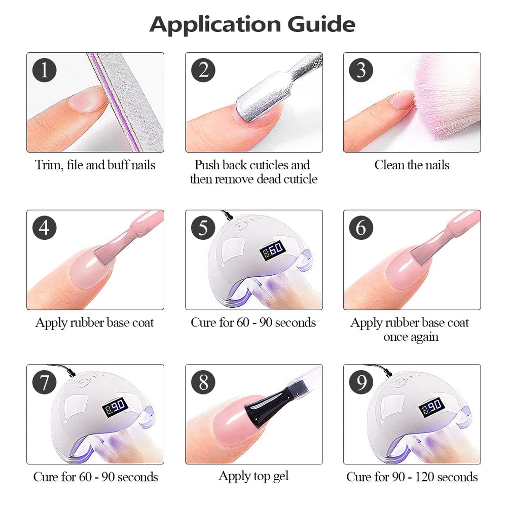 RARJSM base gel curado UV/LED, compatible con lámpara para fijar.