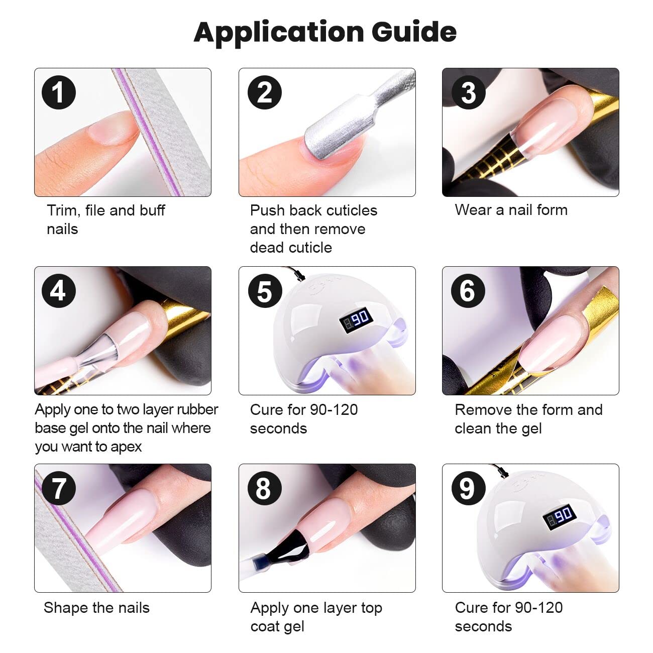 RARJSM base gel para manicura con acabado brillante y tono rosado natural.