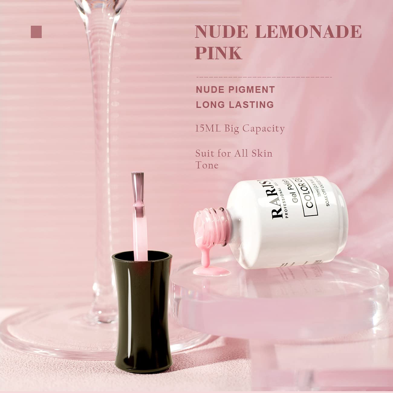 RARJSM Capa sutil nude para un efecto translúcido elegante.