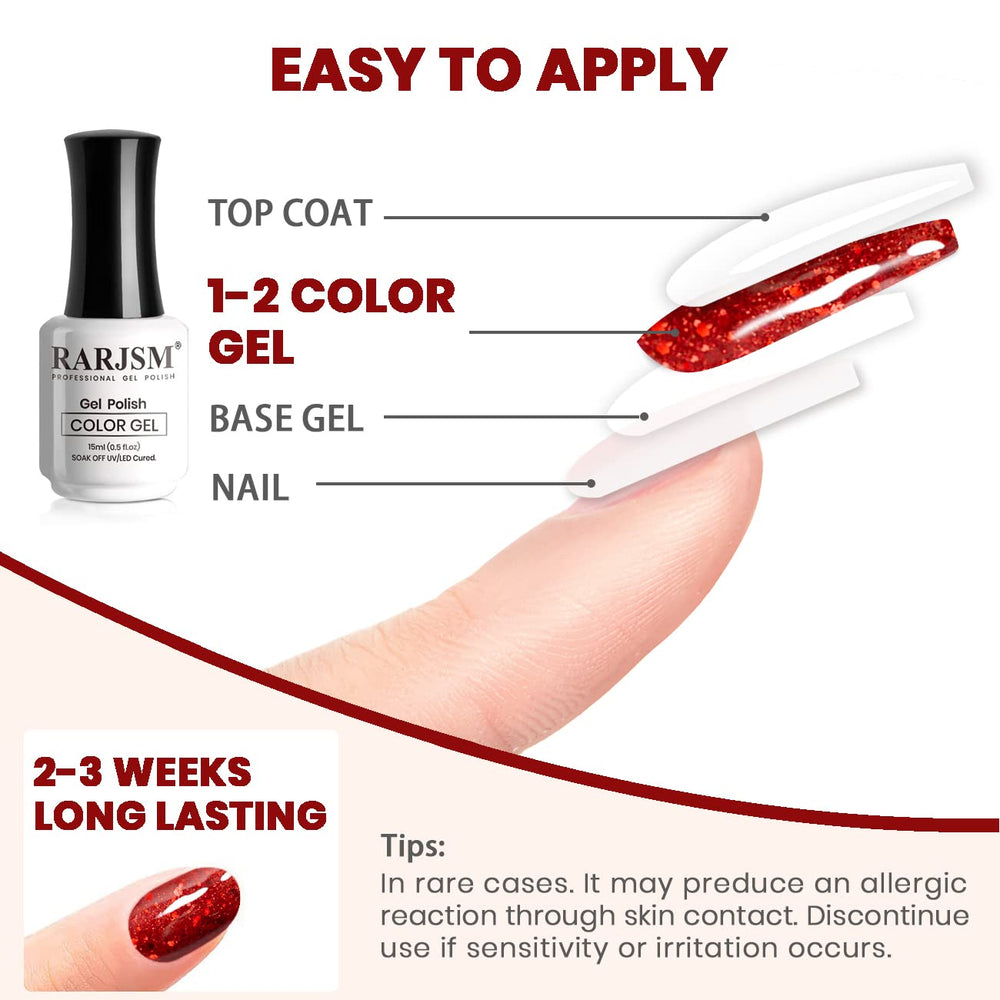 Envase de RARJSM con caja protectora para esmalte gel de 15 ml
