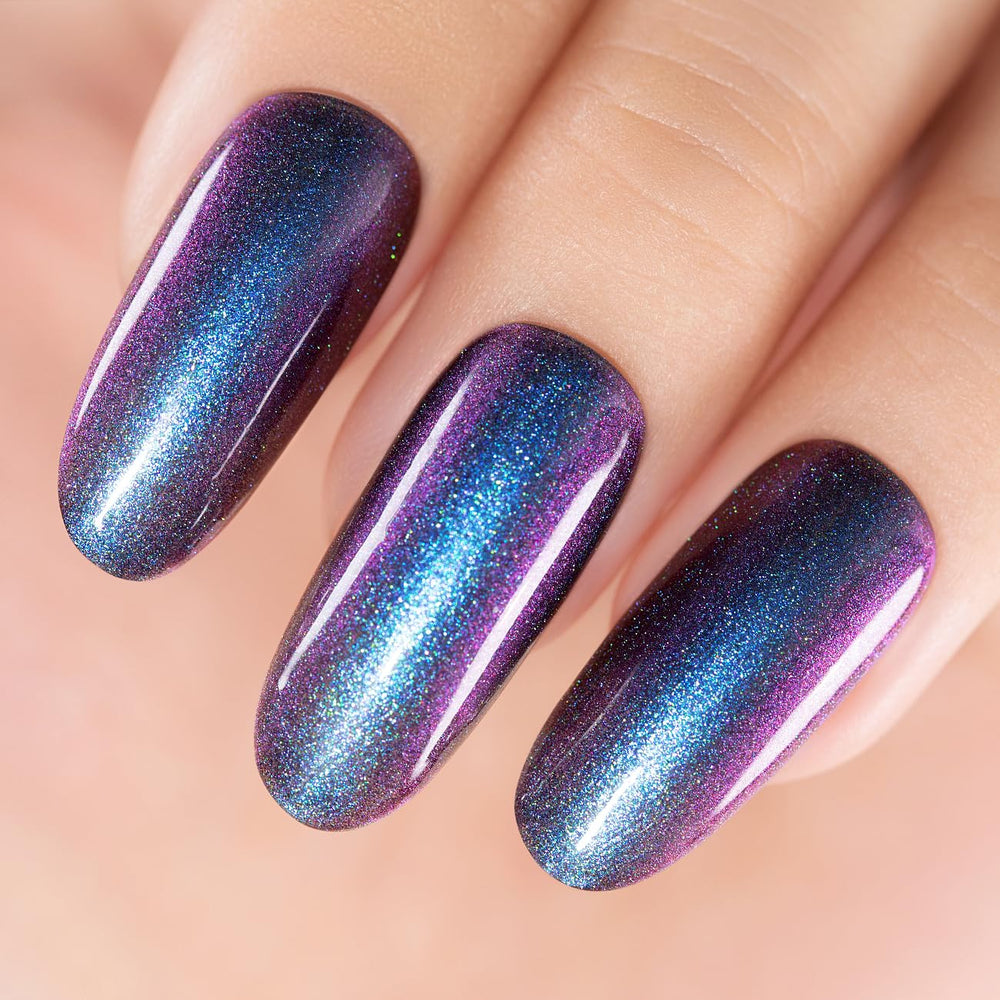 RARJSM Esmalte gel chameleon en tonos azul y púrpura para uñas impactantes