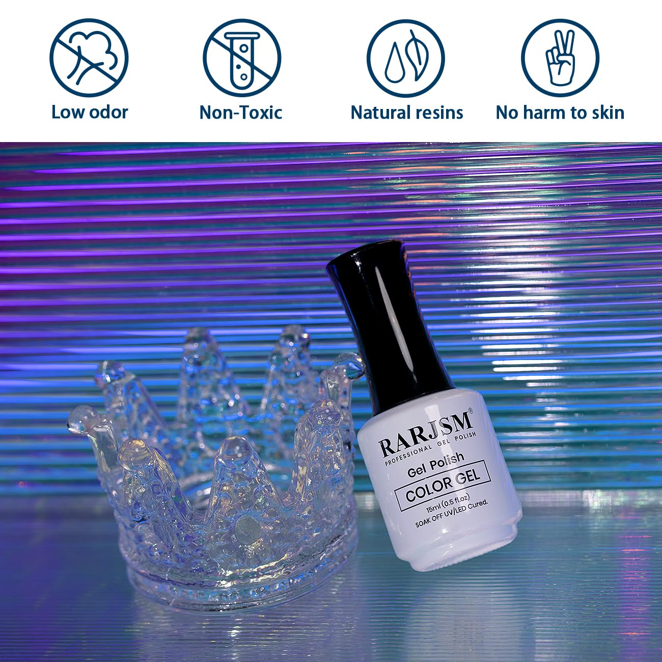 RARJSM Esmalte multicolor para mani diaria con efecto cambiante por iluminación