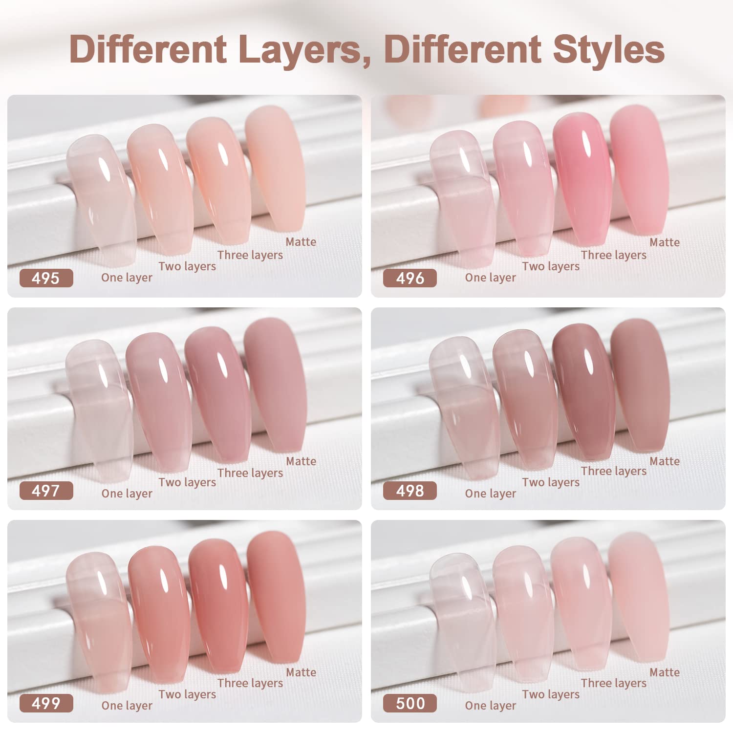 RARJSM gel nude colección, tonos naturales para manicura discreta.
