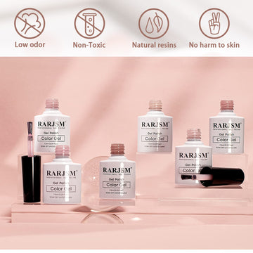 RARJSM gel nude mavue marrón claro, tono natural para manicura francesa suave.