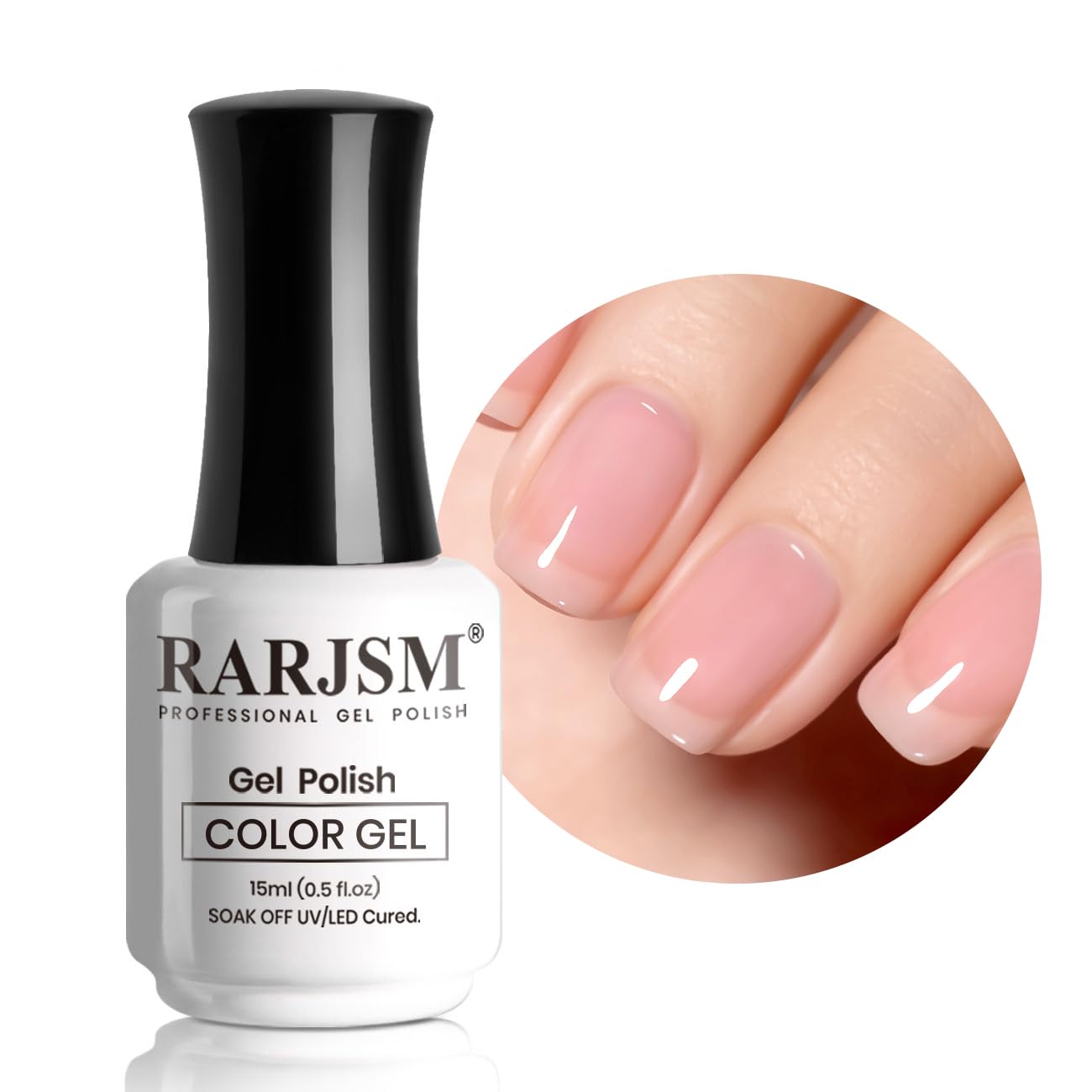 RARJSM es esmalte gel nude rosa flor de cerezo, ideal para uñas naturales