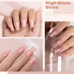 RARJSM gel nude rosa lechoso, tono suave para uñas discretas.