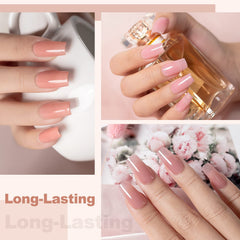 RARJSM gel nude rosa translúcido, para uñas limpias y brillo suave.