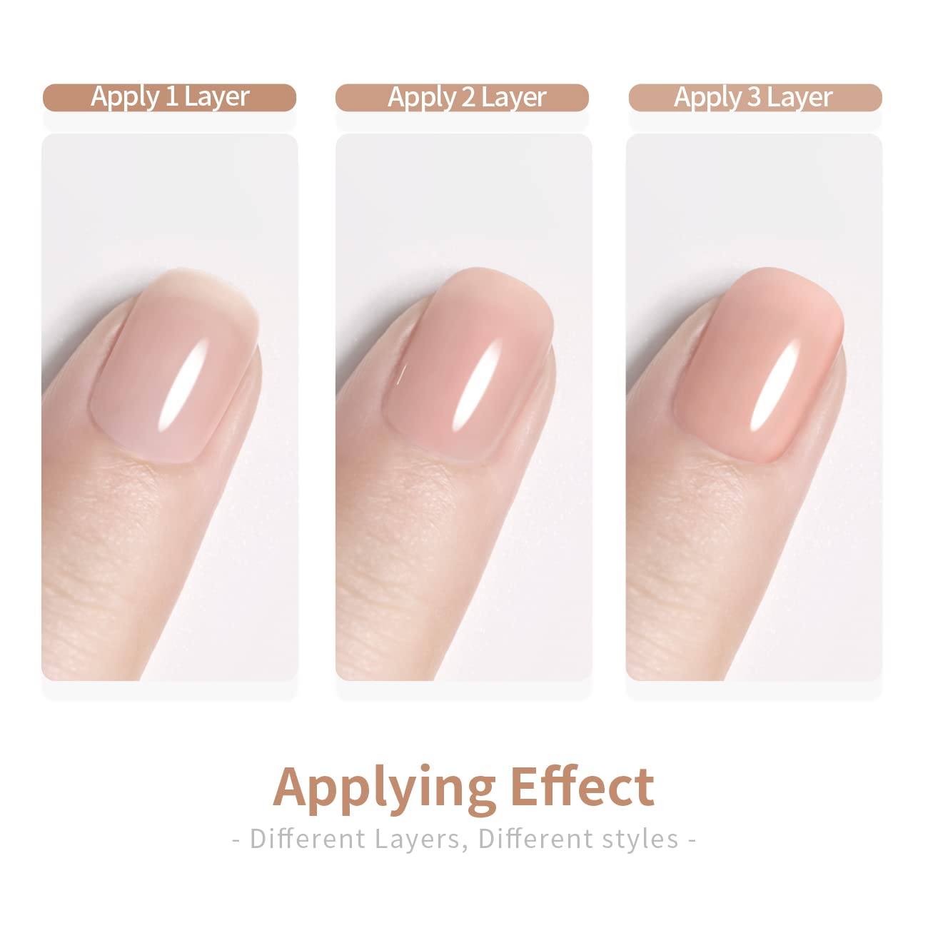 Esmalte gel rosa lechoso de RARJSM, capacidad de 15 ml.