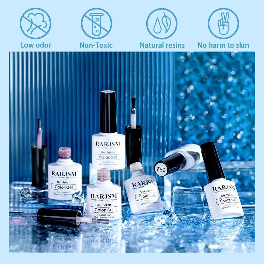 RARJSM gel nude tono lechoso para un aspecto suave y elegante.