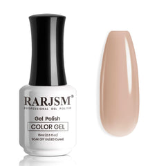 RARJSM es esmalte gel tono piel marrón claro para un look natural y duradero.