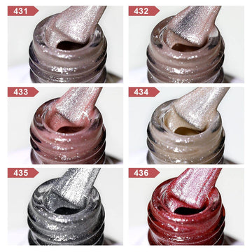 Esmalte gel tono purpura-rosa RARJSM con brillo intenso.