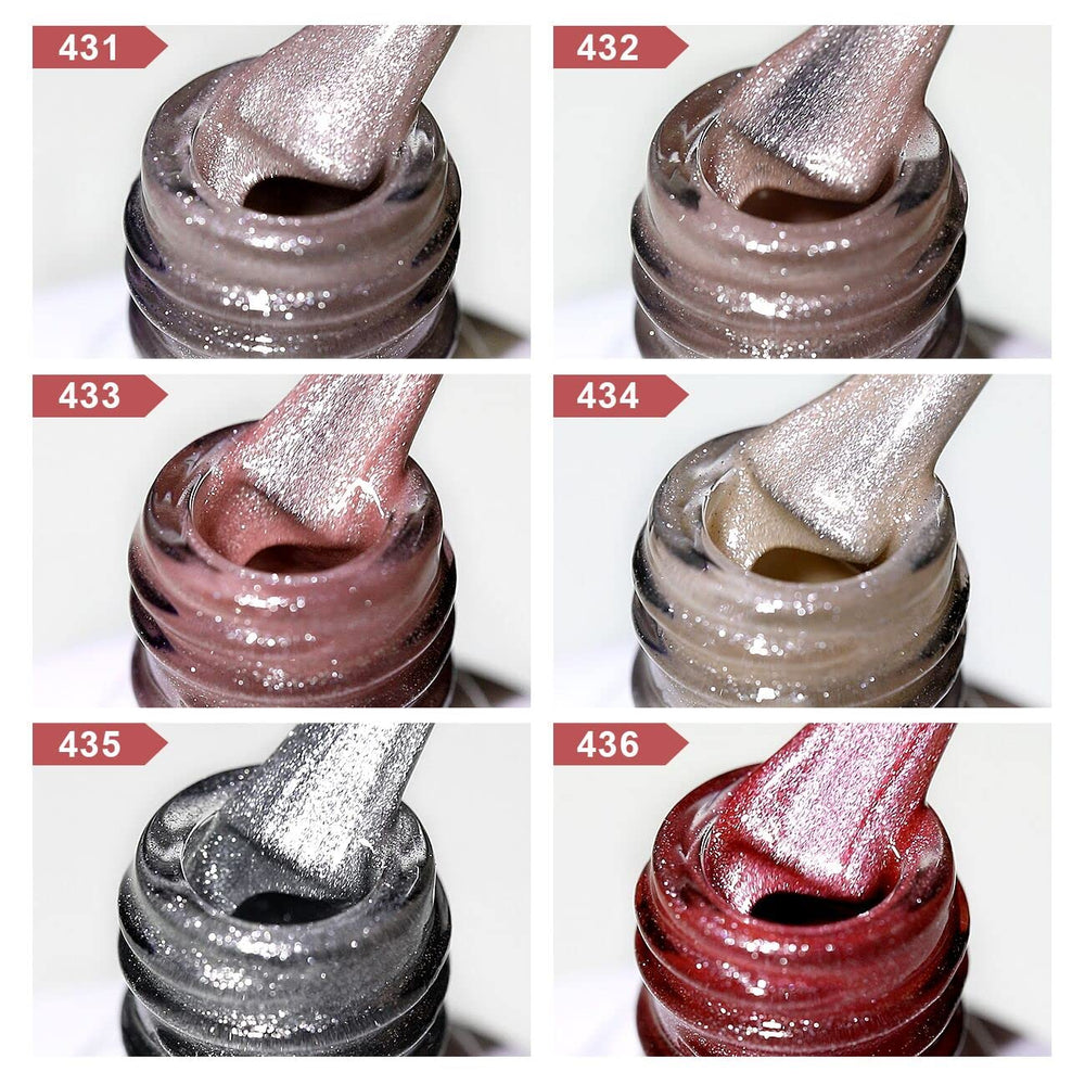 Esmalte gel tono purpura-rosa RARJSM con brillo intenso.