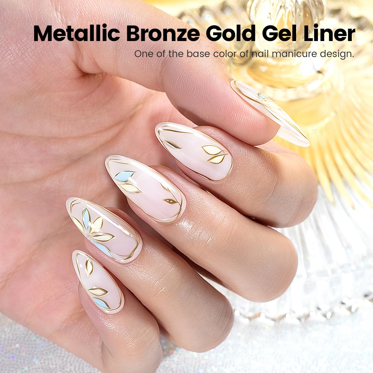 RARJSM gel delineador oro-bronce, efecto espejo para resaltar detalles.