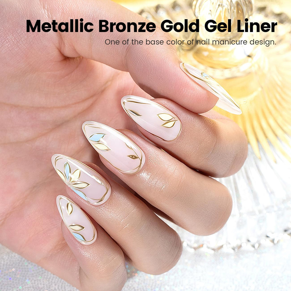 RARJSM gel delineador oro-bronce, efecto espejo para resaltar detalles.