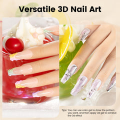 RARJSM gel 3D para fijar adornos en uñas con unión duradera.