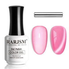 RARJSM gel ojo de gato cerámico blanco con brillo espejo para uñas, duradero.