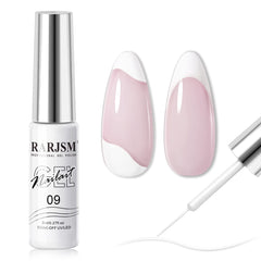 RARJSM Gel Liner Blanco para frances, líneas limpias y definidas en uñas.