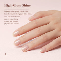RARJSM Gel nude Rosa irisado, brillo duradero para uso en casa.