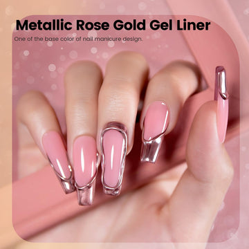 RARJSM chrome gel liner with built‑in thin brush for precise lines.