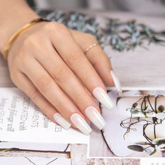 RARJSM gel transparente jade blanco; realce discreto para uñas modernas