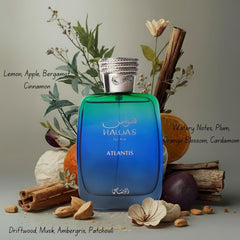 RASASI Hawas Atlantis, corazon floral y afrutado para un aroma equilibrado