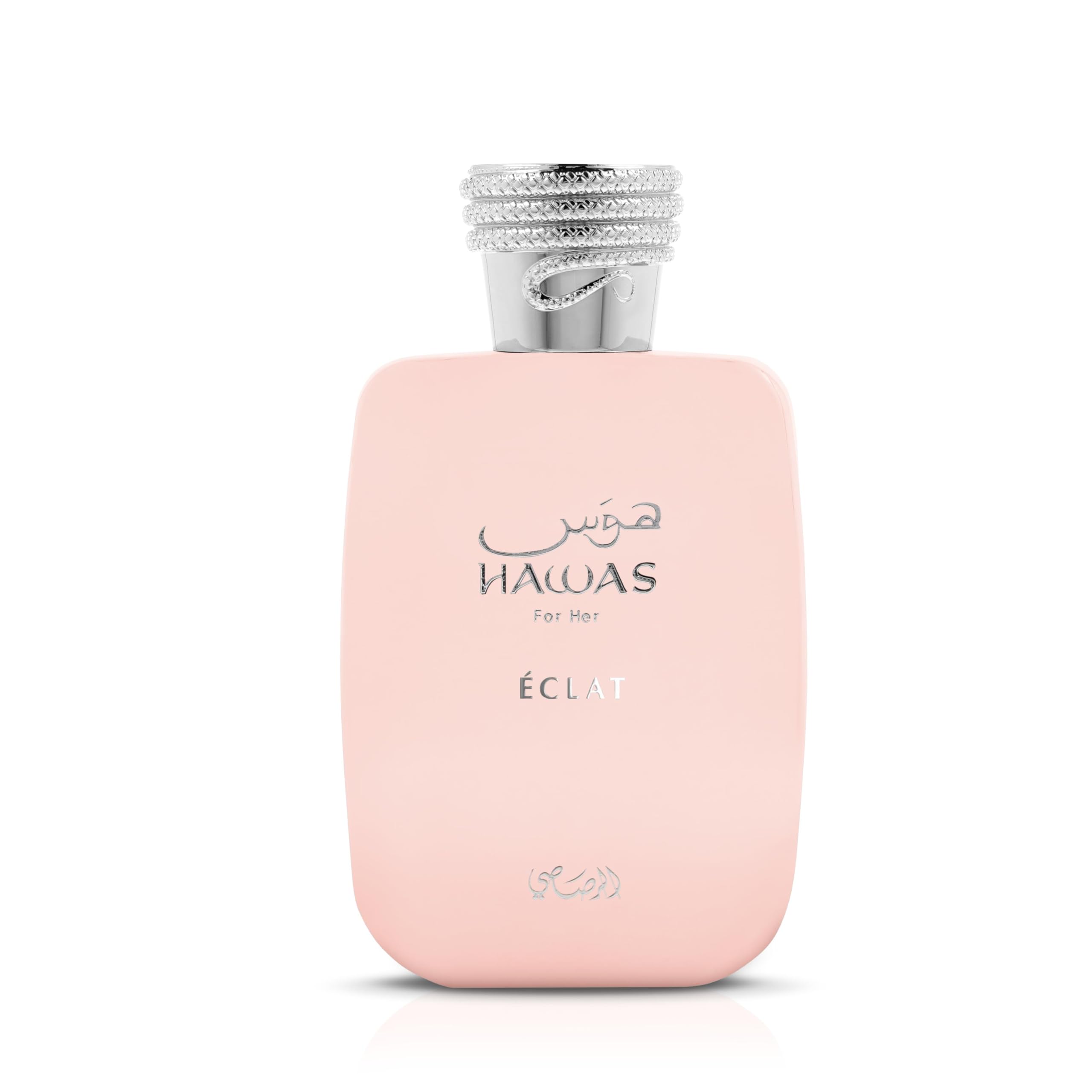 Rasasi Hawas Eclat para Mujer, empaque elegante, regalo sofisticado para cualquier celebración.