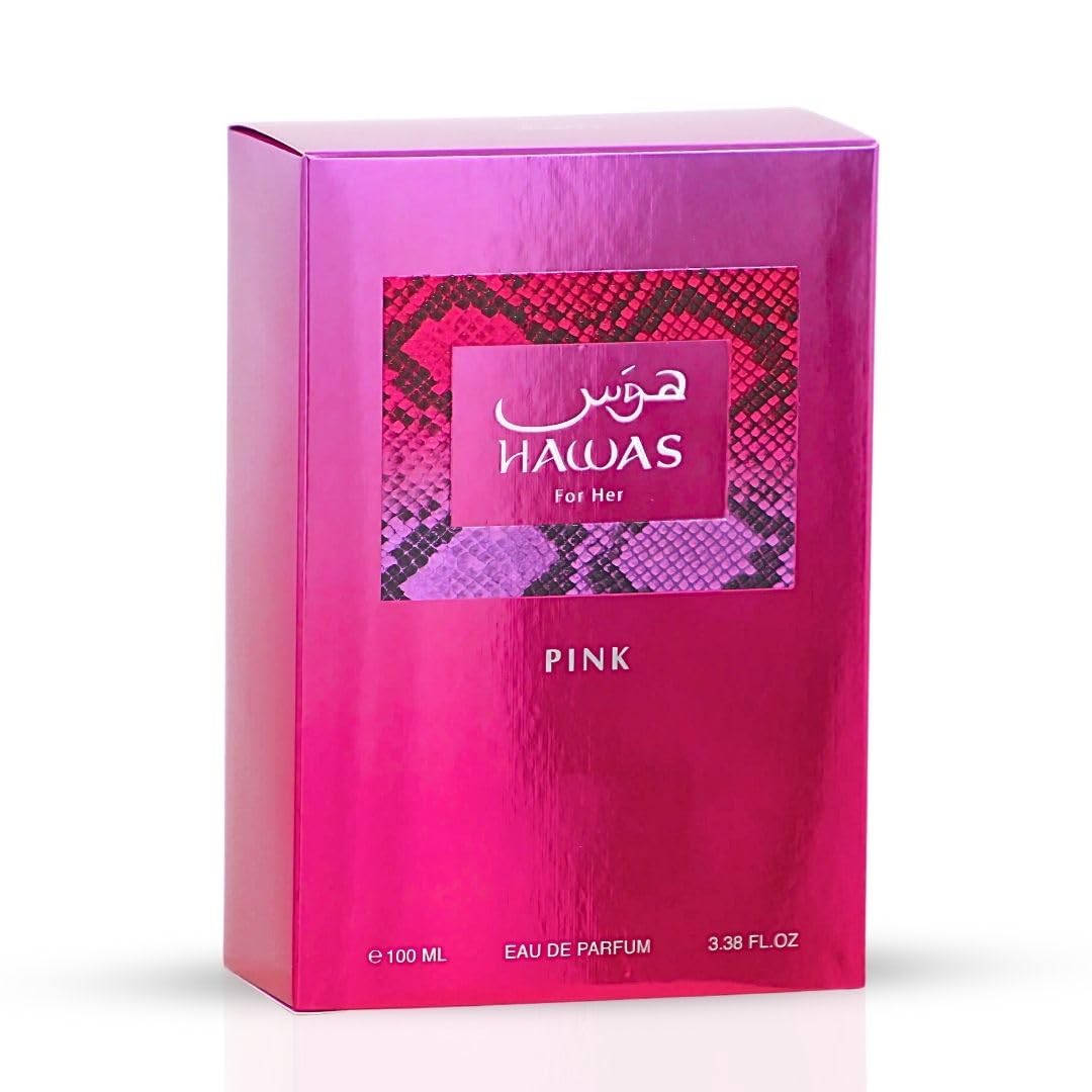 Rasasi Hawas Pink, acorde dorado de malvavisco en el centro del aroma