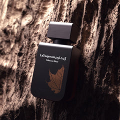 Rasasi La Yuqawam Tobacco Blaze: empaque elegante, regalo ideal para ocasiones especiales.