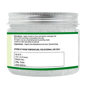 Raslok Gel Aloe Vera, application sur le visage pour une peau apaisée.