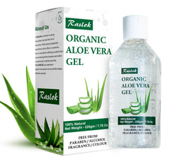 Raslok gel aloe vera 99% puro para piel suave y cabello hidratado.