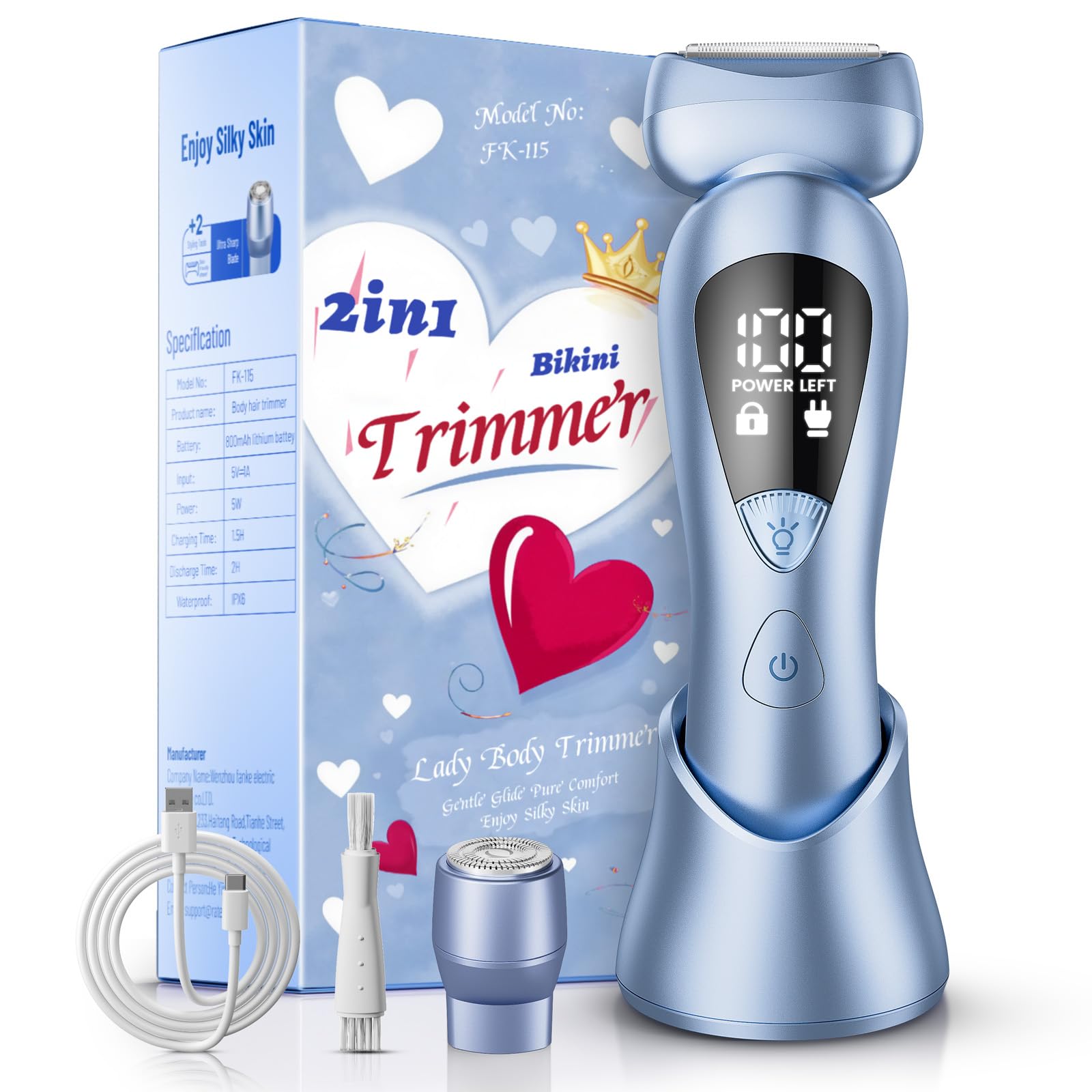Rategist bikini-trimmer-dos-cabezas, versátil para bikini y extremidades.