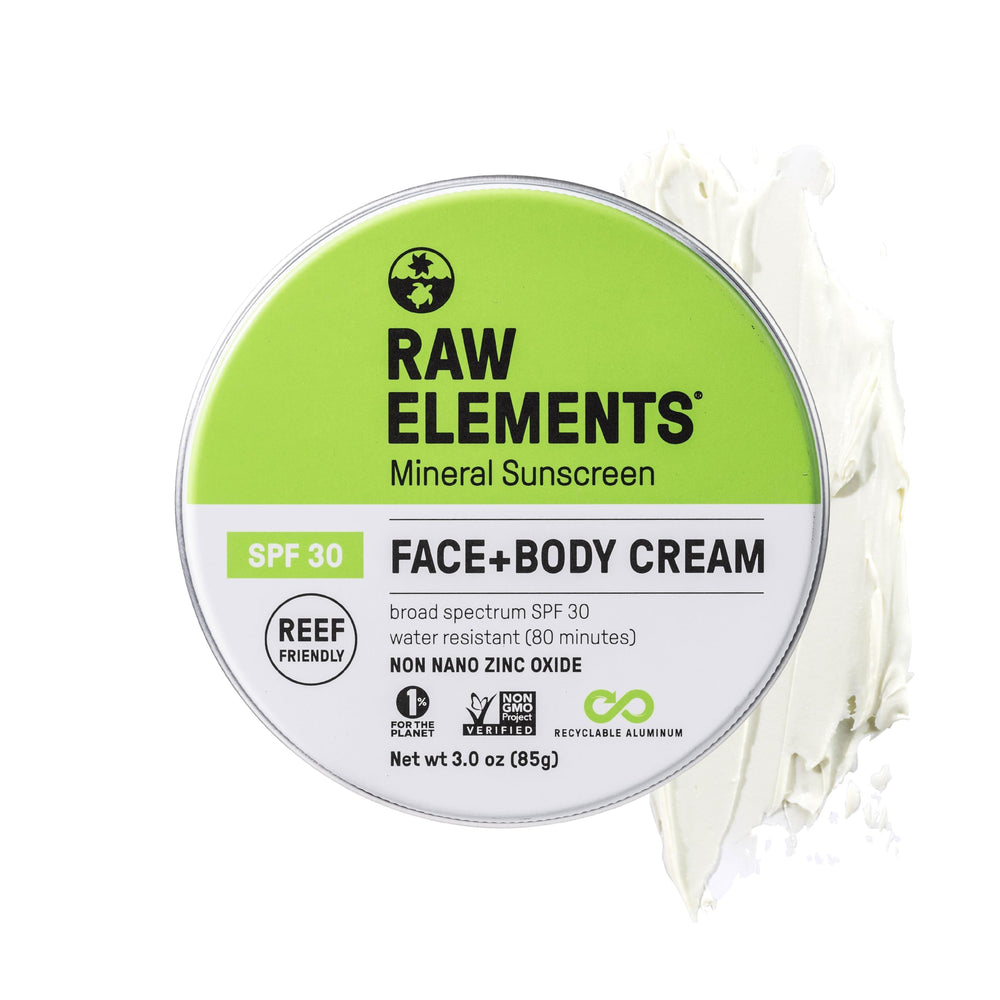 Raw Elements protector SPF 30 para rostro y cuerpo en lata, protección diaria sin químicos