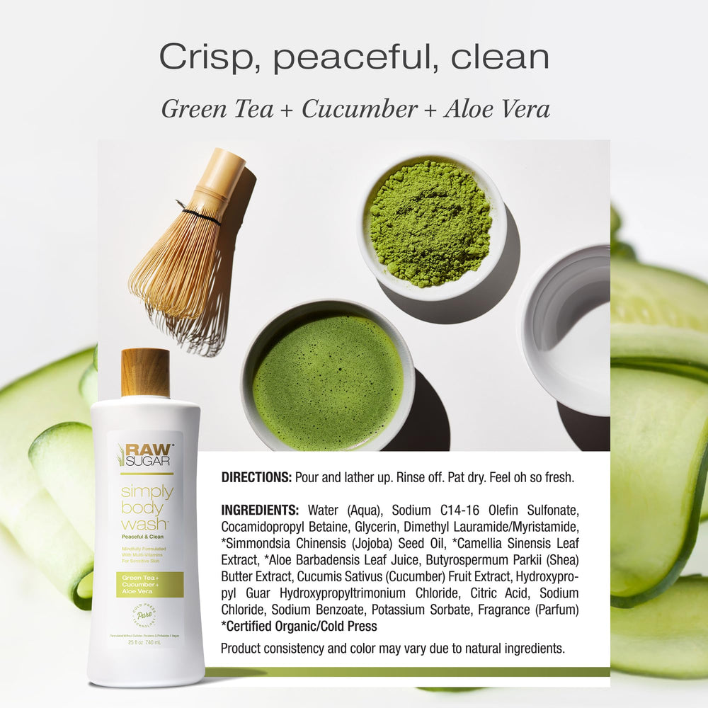 RAW SUGAR embalaje vegano y sostenible para ducha diaria.