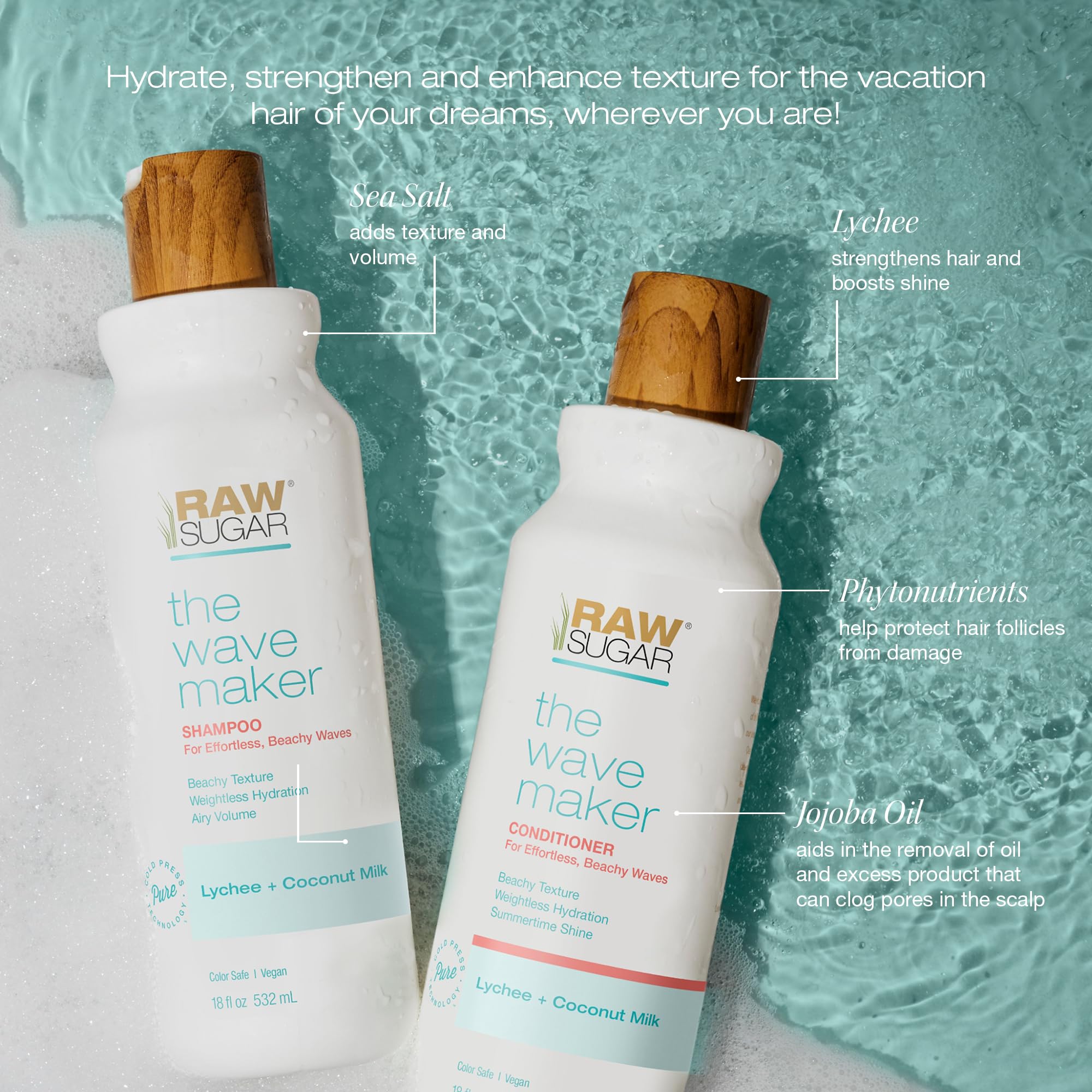 RAW SUGAR cabello ondulado: textura natural realzada para estilo relajado.