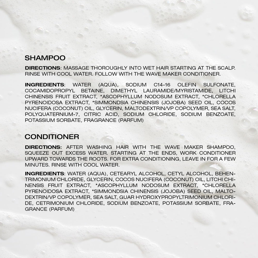 RAW SUGAR ingredientes lychee y sal marina para textura y frescura del cabello.