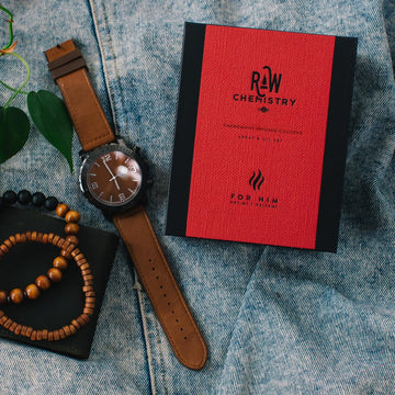 RawChemistry para el hombre, detalle del frasco, sensor de calidad premium