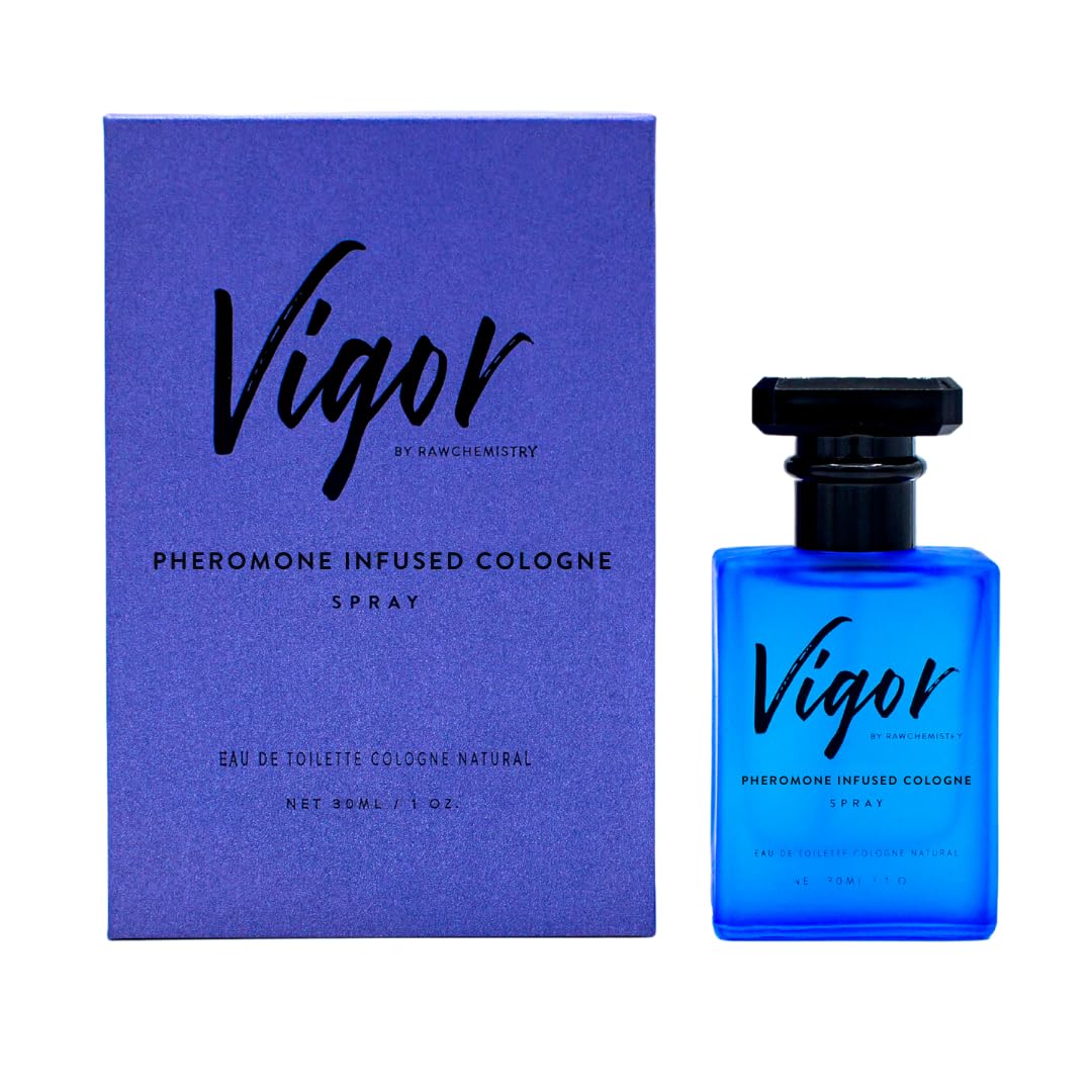 RawChemistry Vigor: botella de colonia, aroma masculino para uso diario.