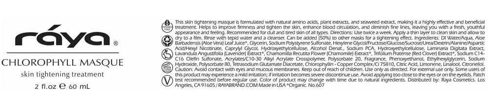 Raya Chlorophyll Masque: rutina diaria que complementa el cuidado facial.