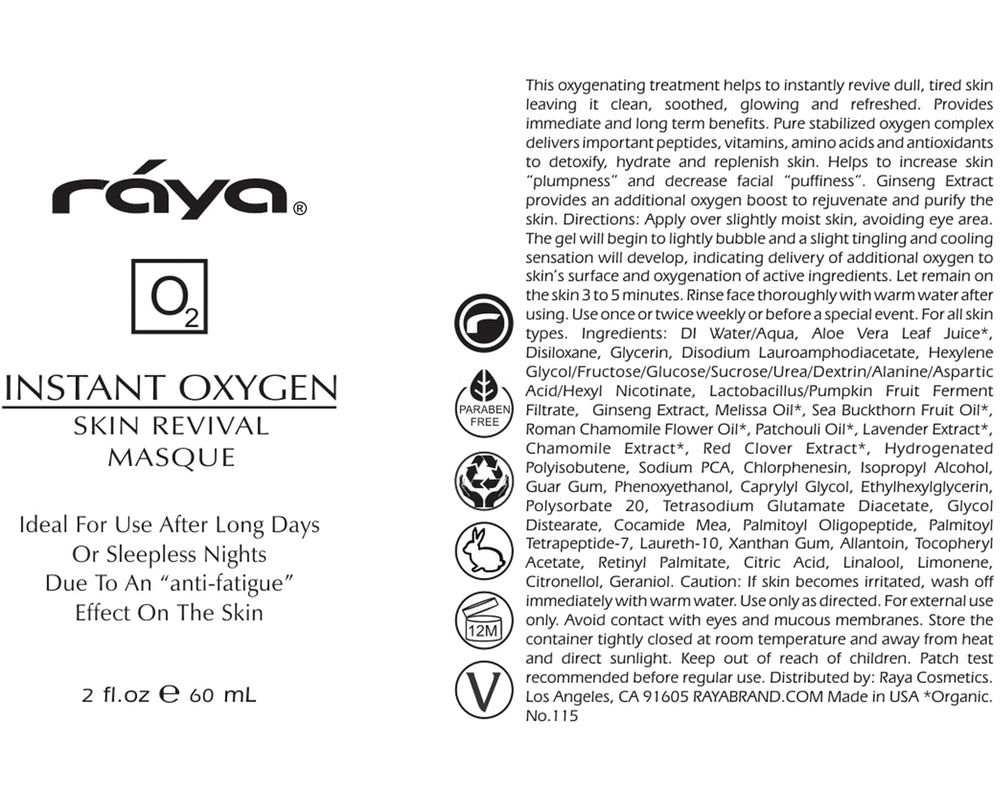 Piel universal: Raya Mascarilla de Oxígeno para todo tipo de piel.