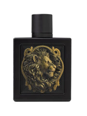 Rayhaan Lion EDP frasco elegante para presencia duradera.