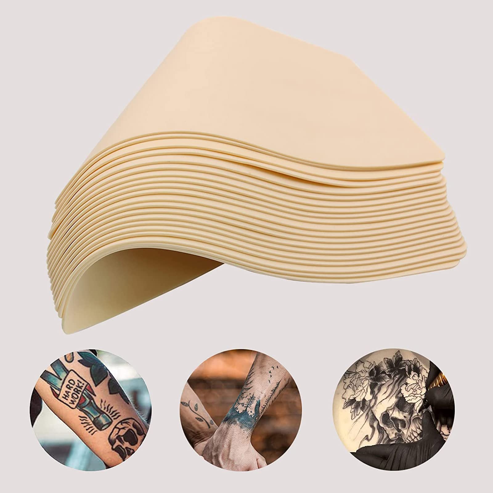 Rayyl piel de práctica para tatuaje, dorso doble cara, perfecta para probar contornos y fluidez.
