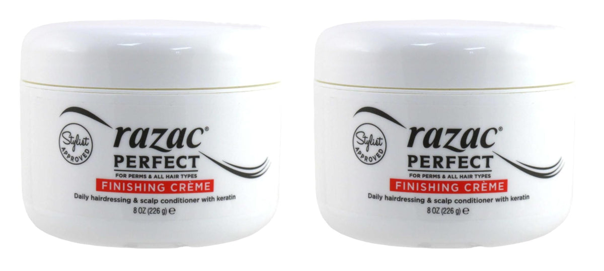 Razac Crème de finition pour permanentes dans une bouteille de 235 ml.