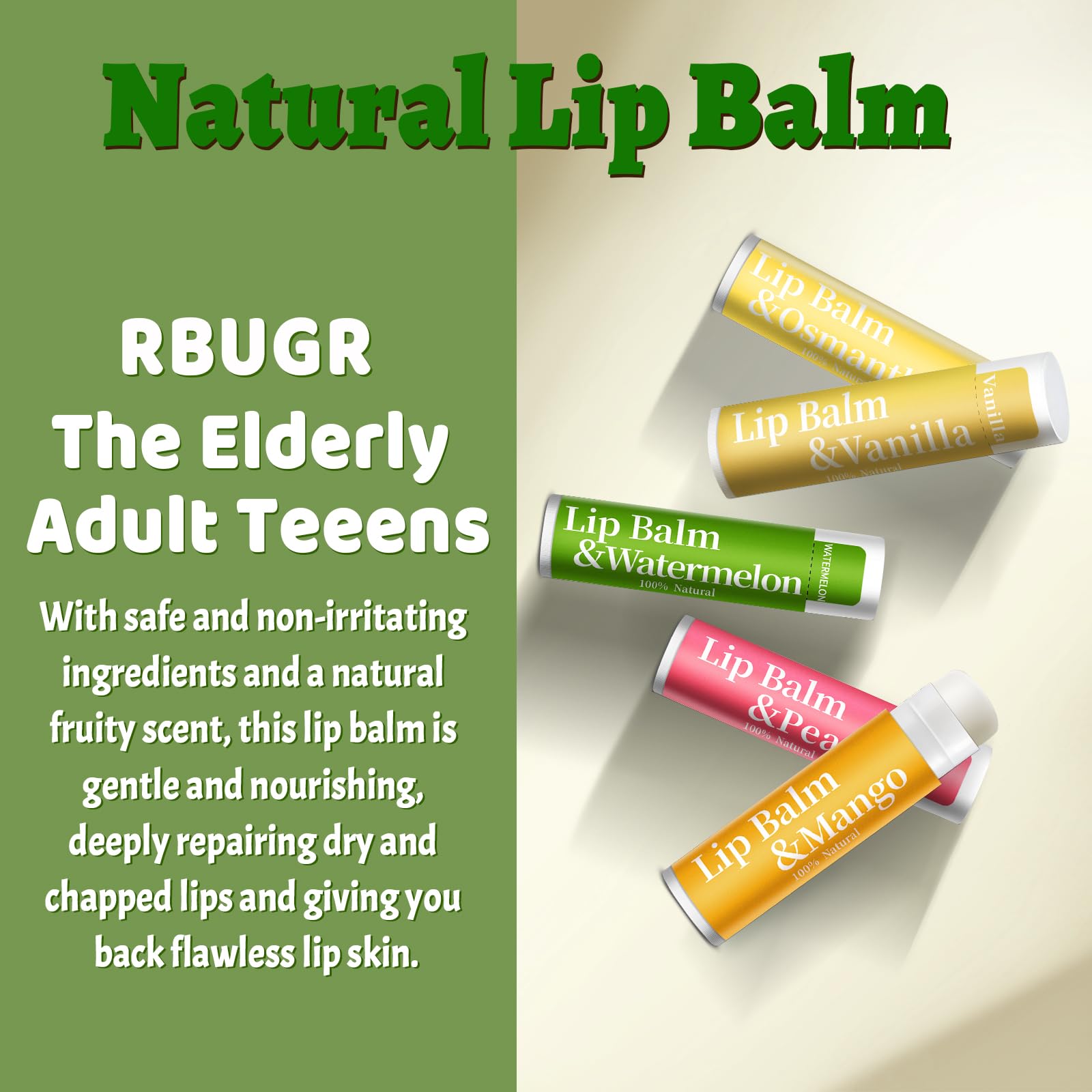 Bálsamo labial RBUGR menta, sensación fresca y hidratación