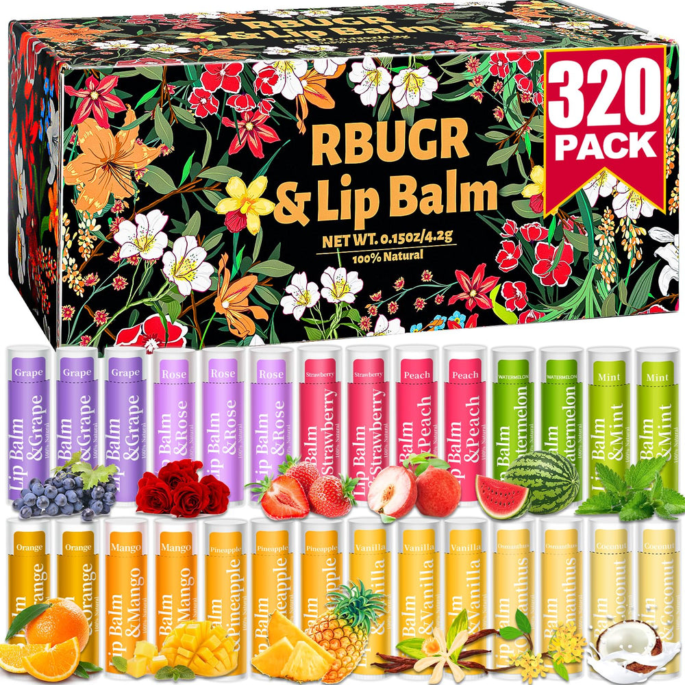 Bálsamo labial RBUGR set de 12 sabores para hidratación diaria.