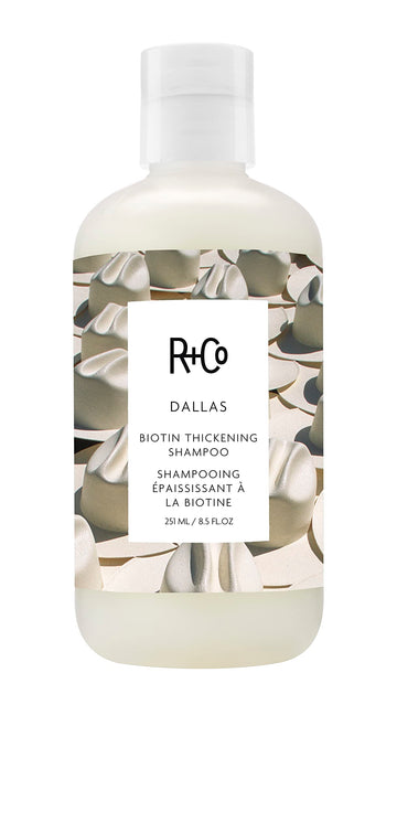 R+Co Dallas Champú Engrosante: botella elegante para volumen capilar